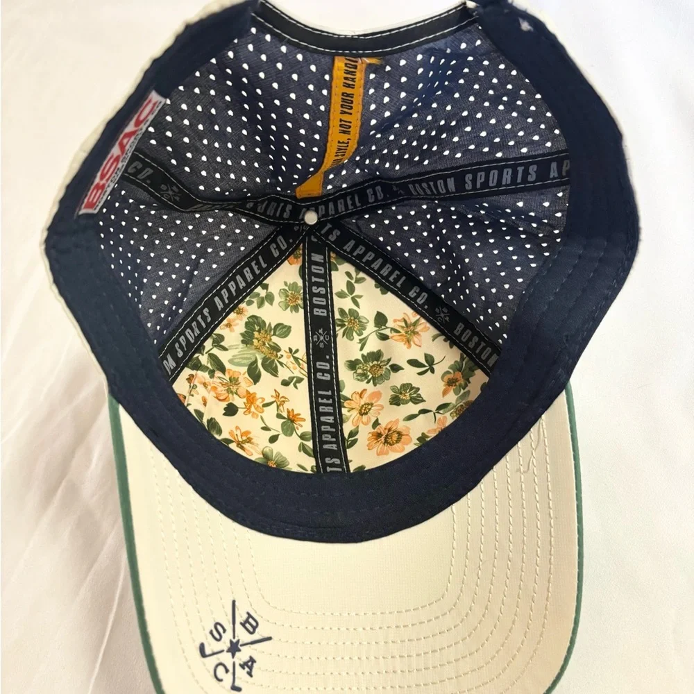 Green and White Men's Boston Cap